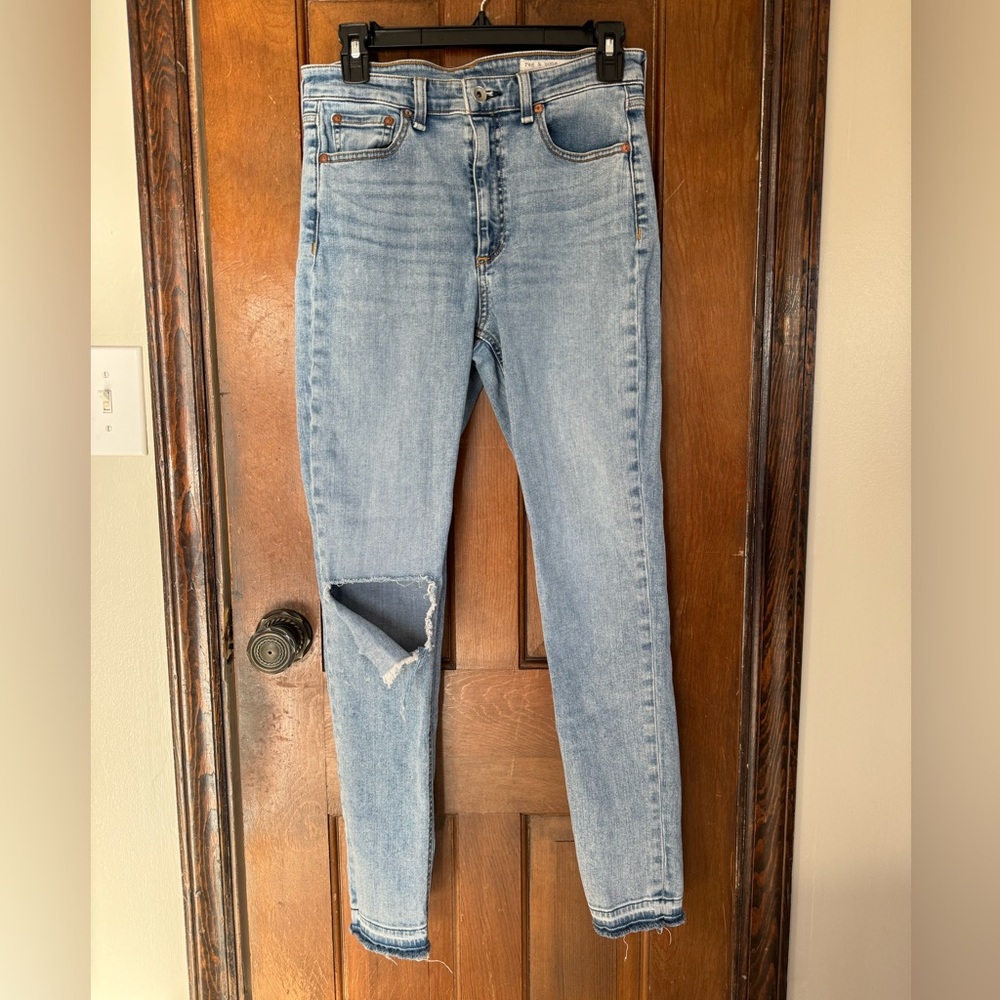 Rag & Bone Nina High Rise Release Hem Skinny Jeans in Montrose 28